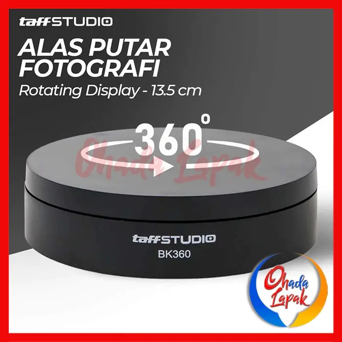 Alat Putar Live Konten Fotografi Rotating Display Stand Base 13cm Mirror TAFFSTUDIO Display Putar