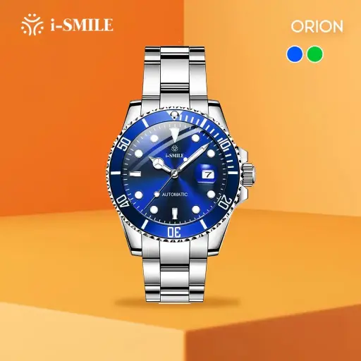 i-SMILE Orion Stainless Steel Original Water Resistant Luxury Jam Tangan Pria Ismile Automatic Luminous Tanggal Aktif Bezel + Box Exclusive